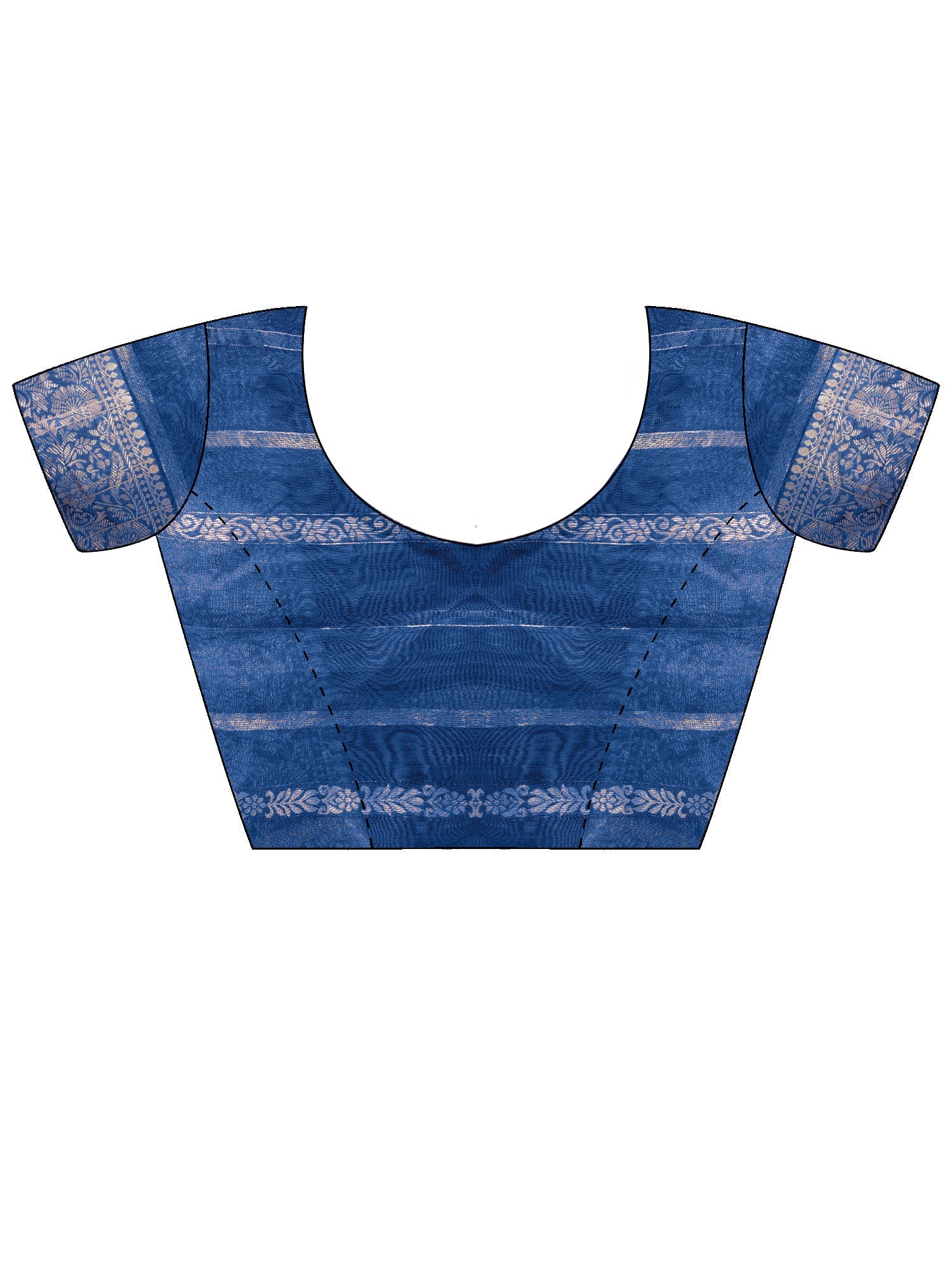 Grey & Blue Tissue Striped Saree - Ressa
