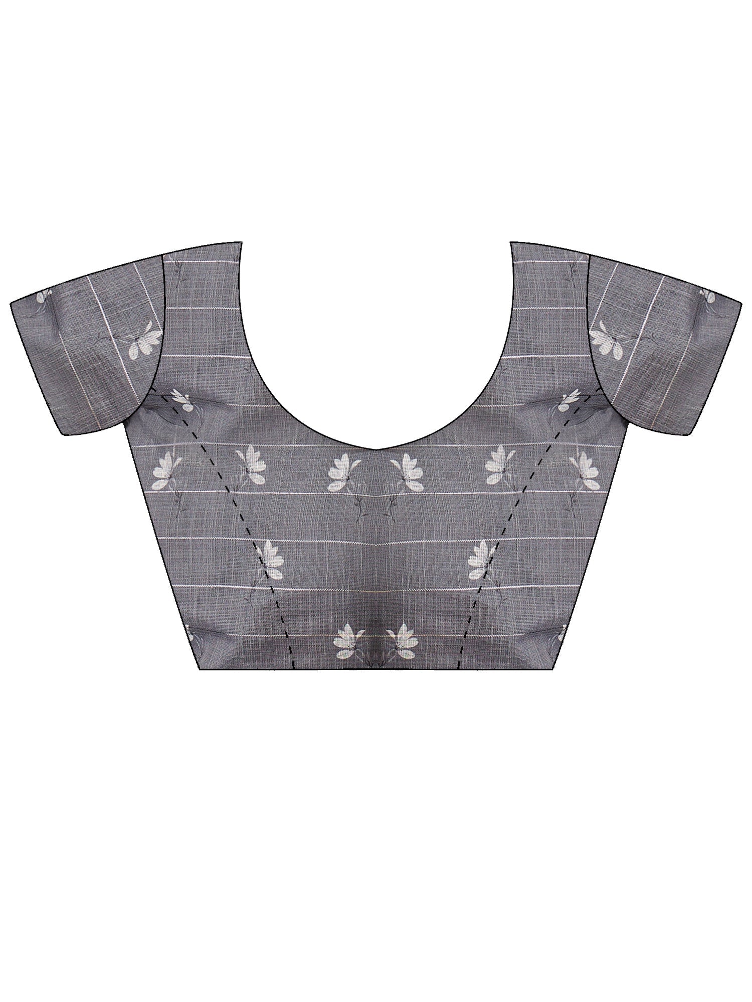 Grey Floral Printed Georgette Saree - Ressa