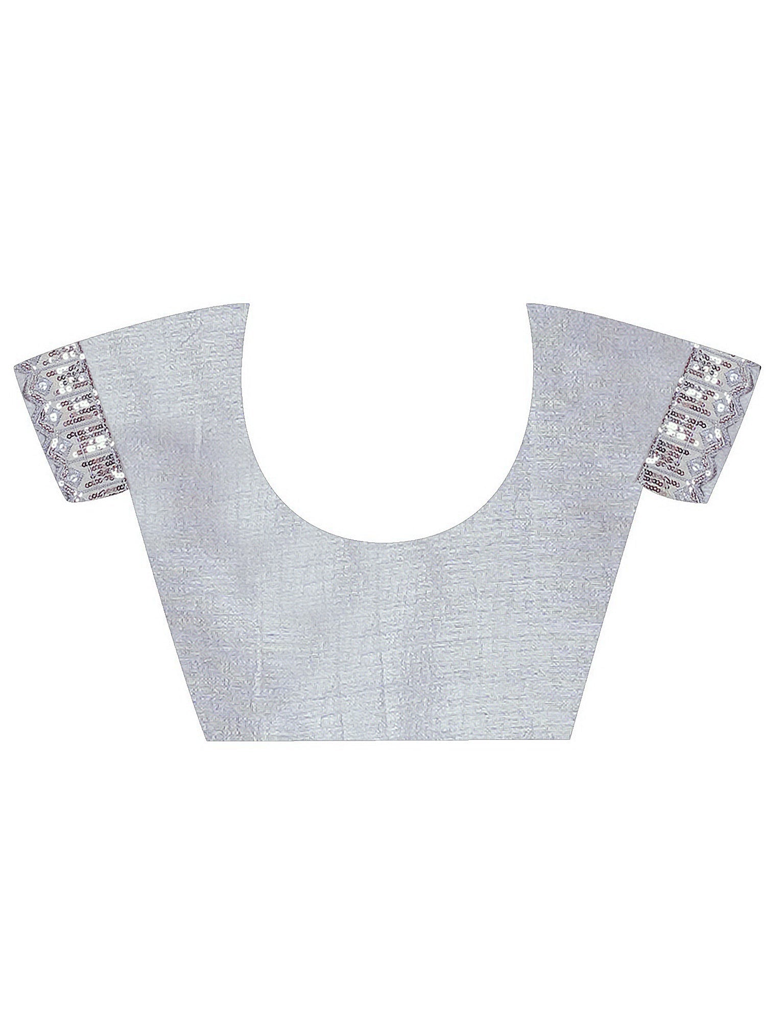 Grey Georgette Silk Blend Silver Sequin Border Saree - Ressa