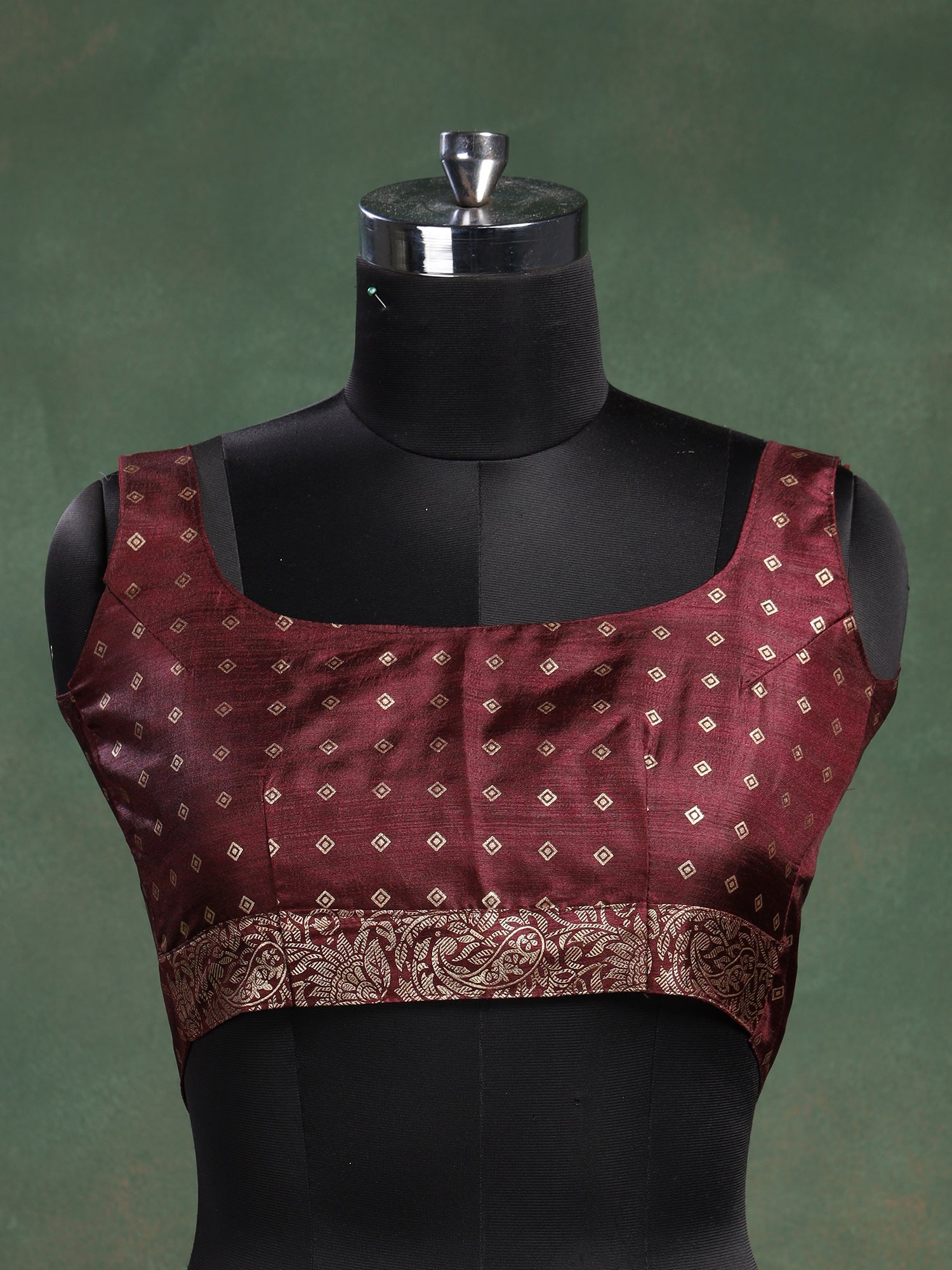 Grey & Maroon Silk Blend Saree - Ressa