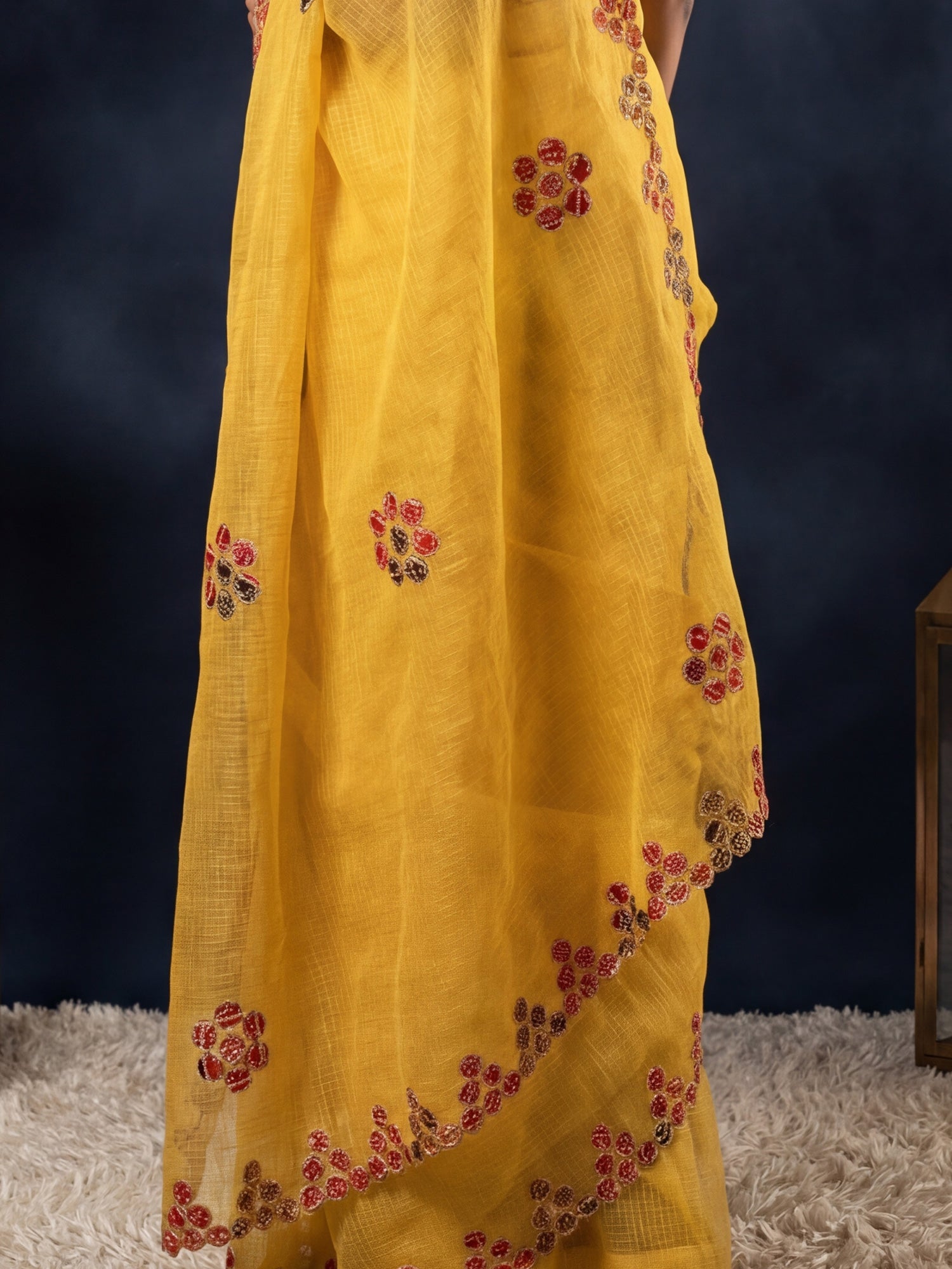 Grey Tissue Silk Saree with Zari Stripes - Ressa
