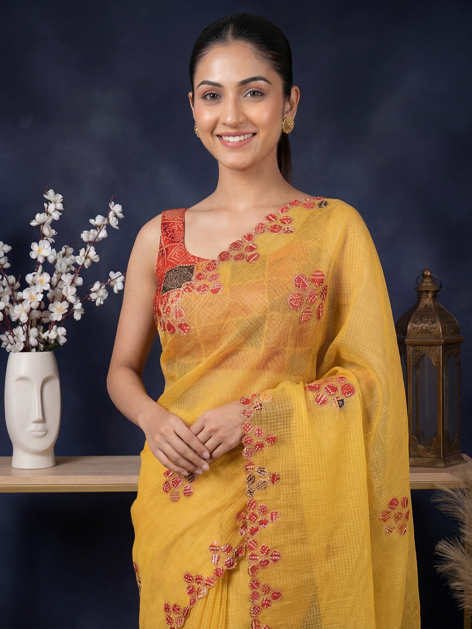 Grey Tissue Silk Saree with Zari Stripes - Ressa