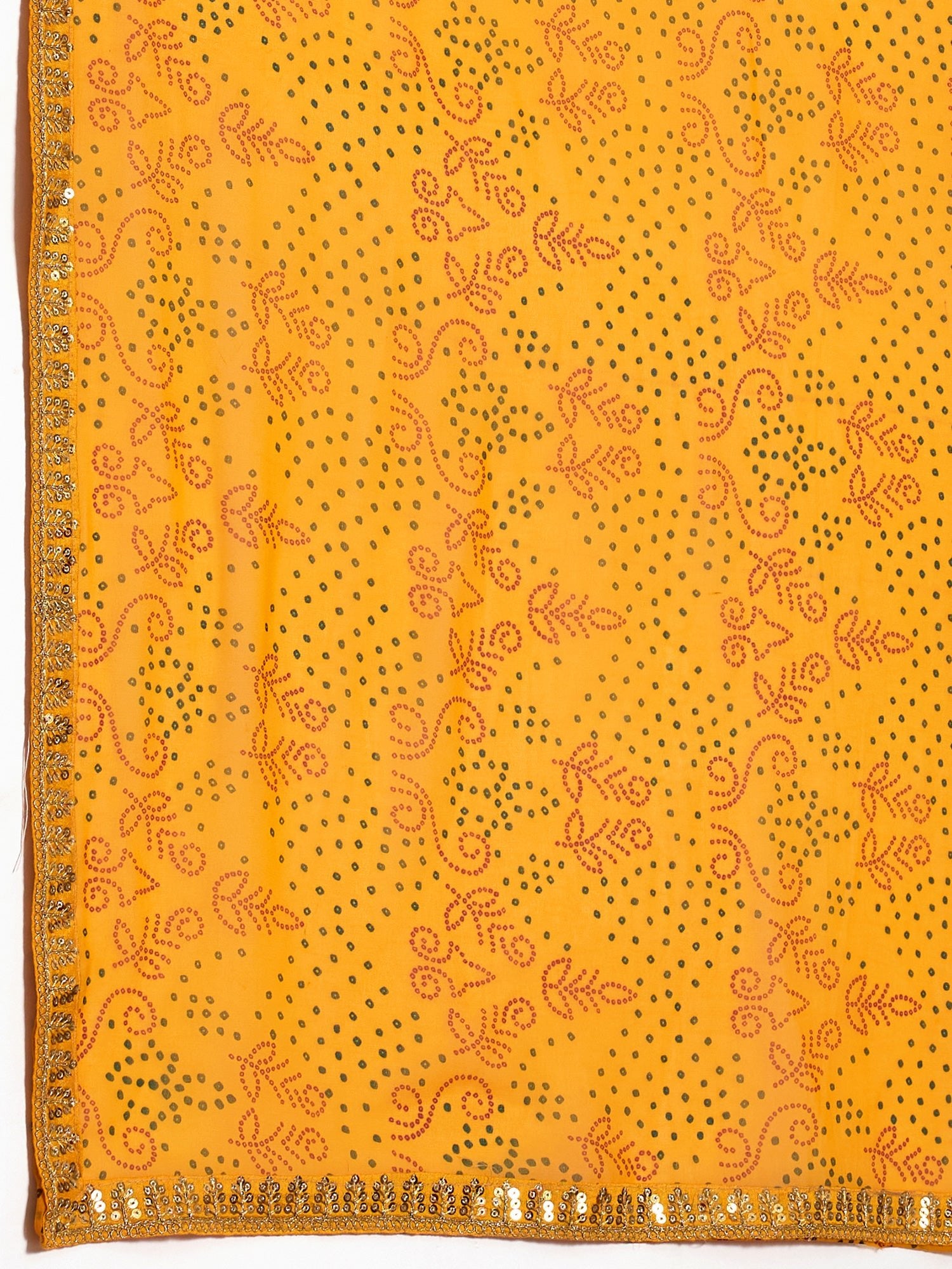 Haldi Yellow Pure Georgette Saree with Sequins Border - Ressa