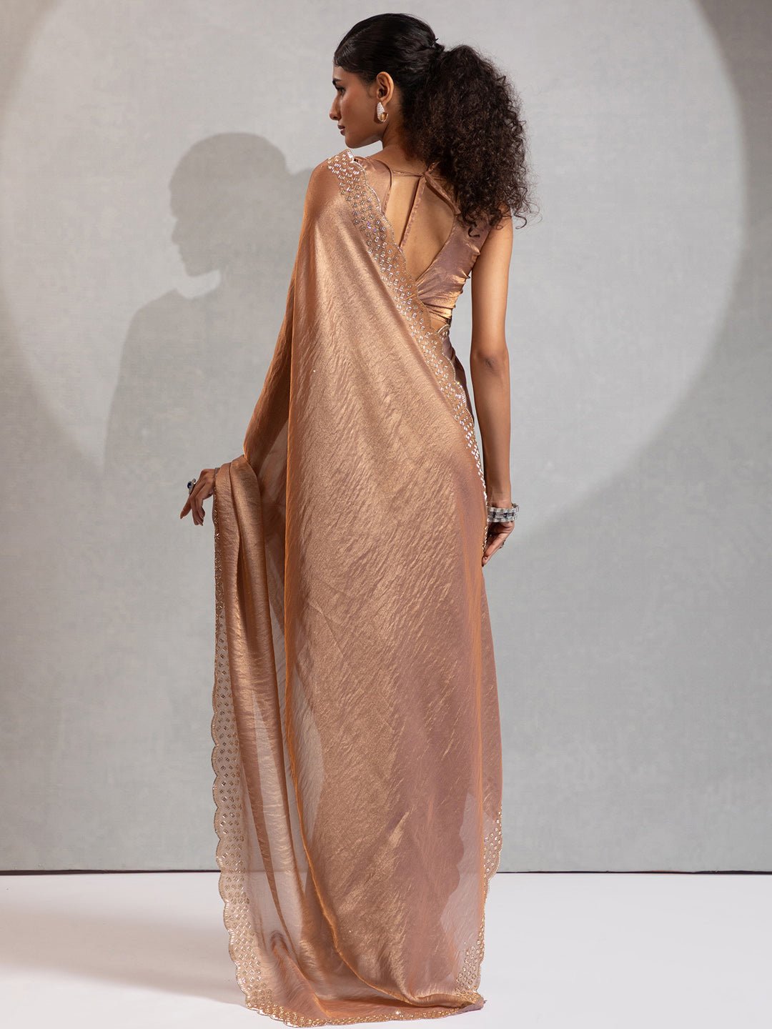 Heritage Copper Silk Blend Saree - Ressa