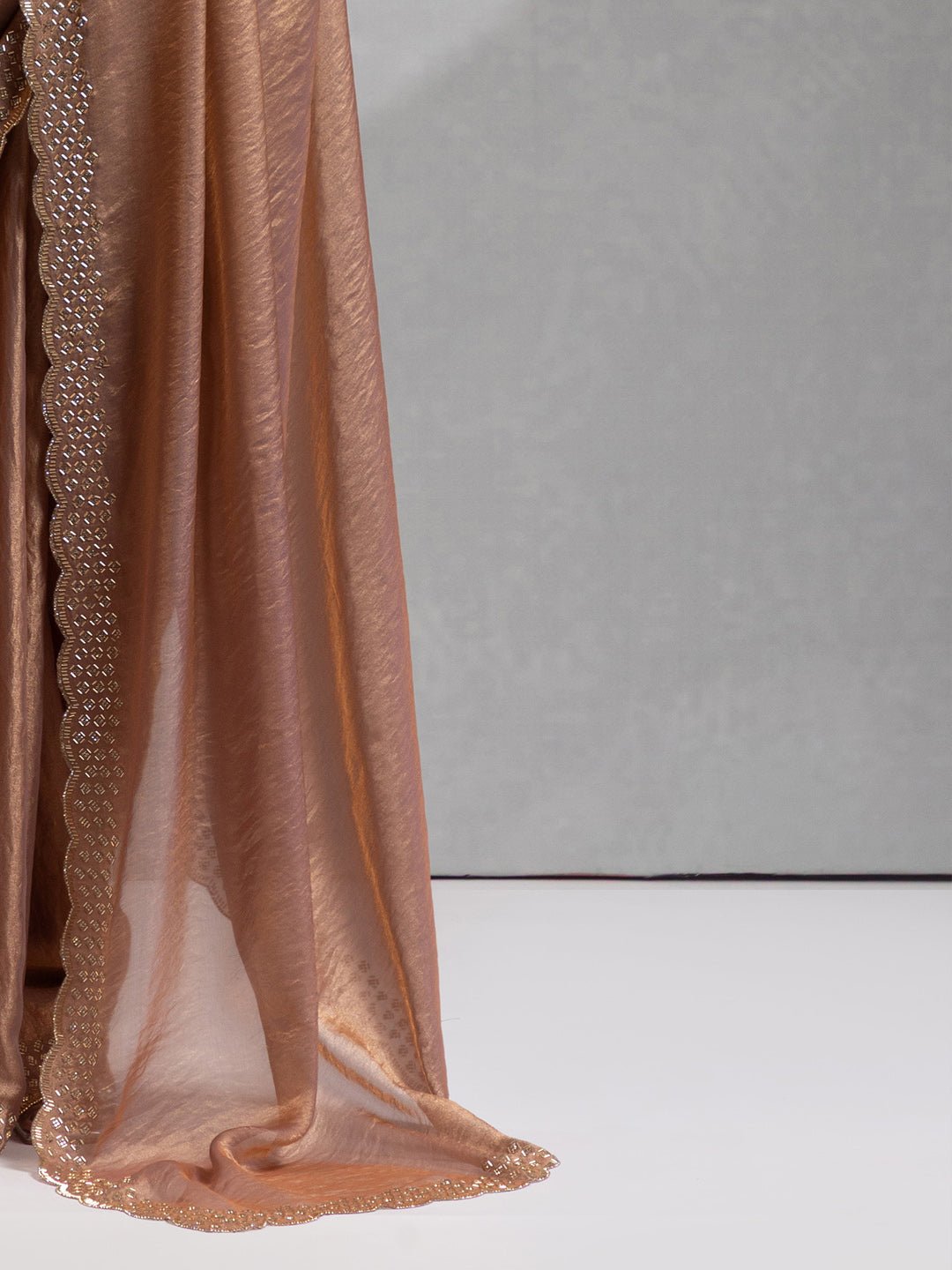 Heritage Copper Silk Blend Saree - Ressa