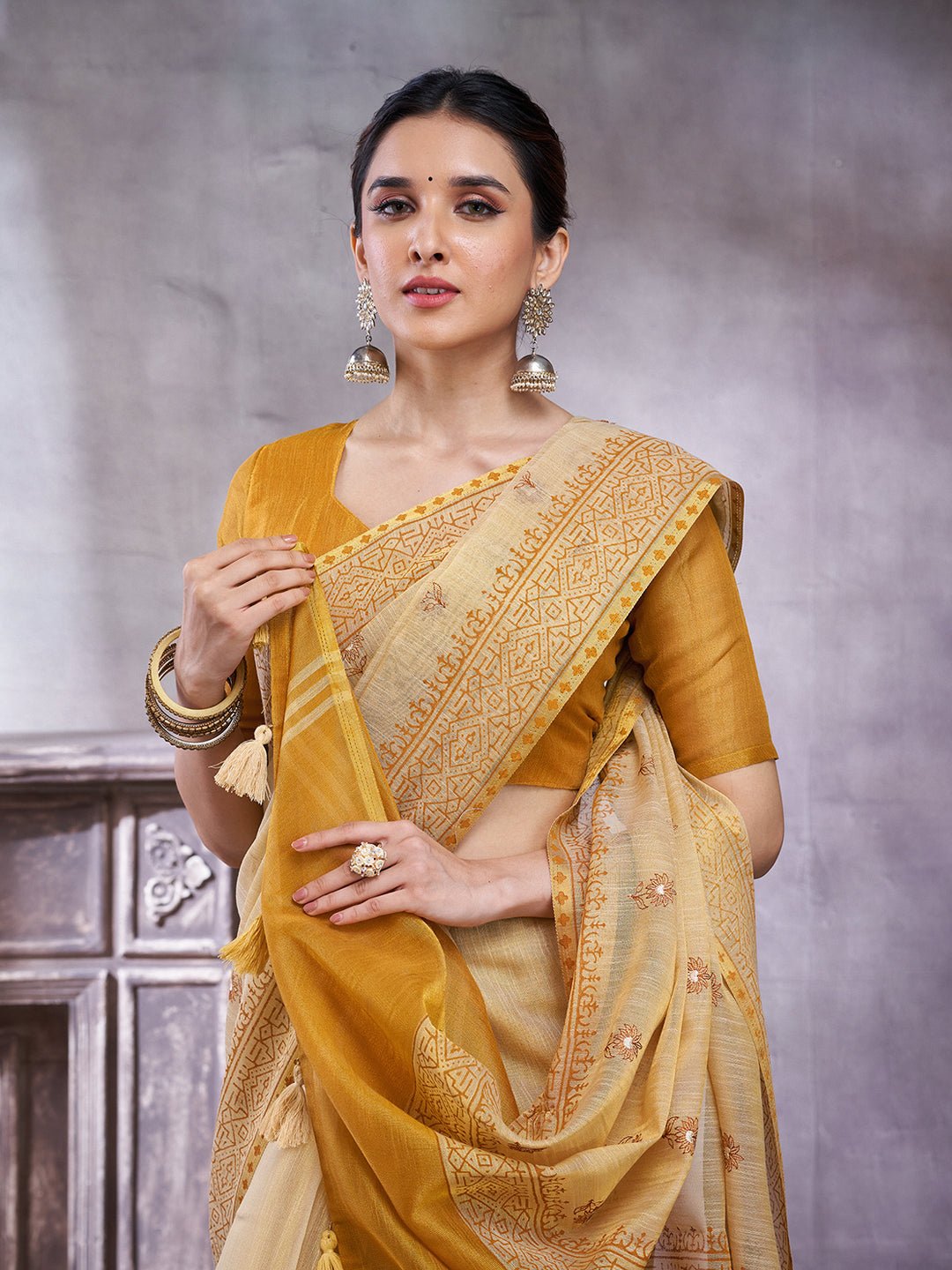 Heritage Cream Tissue Silk Saree - Ressa