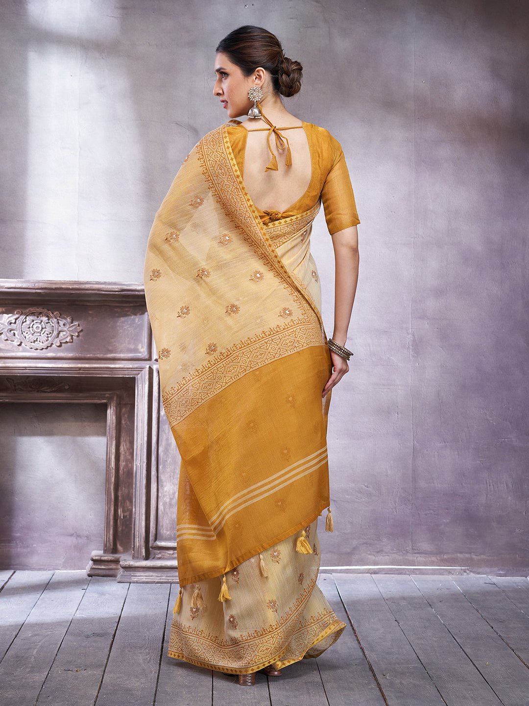 Heritage Cream Tissue Silk Saree - Ressa