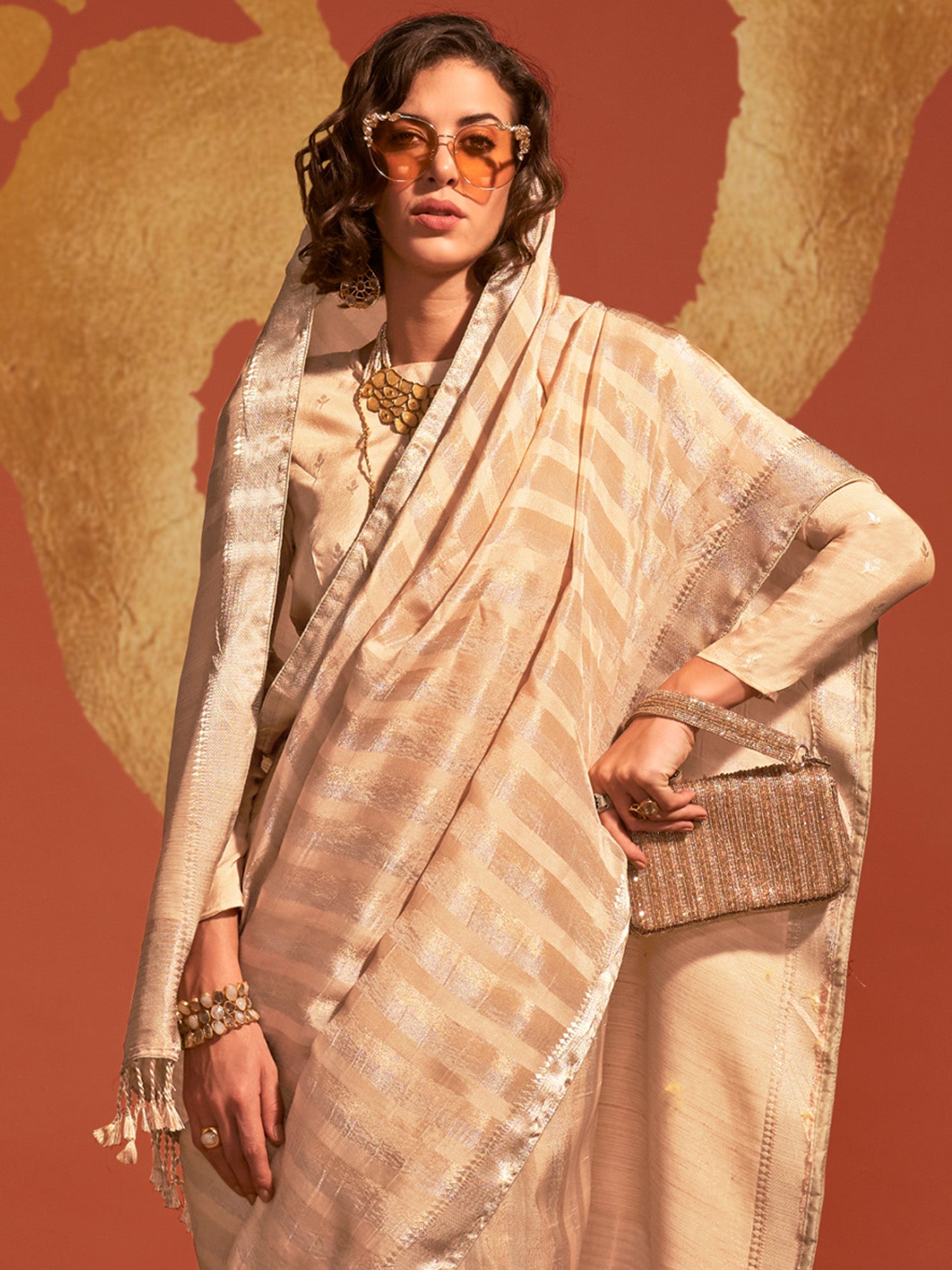 Heritage Dusty Lavender Banarasi Silk Blend Saree - Ressa