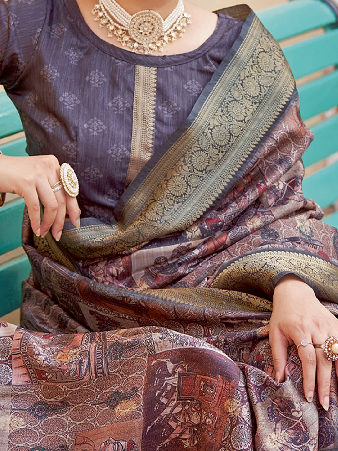 Heritage Maroon Silk Blend Saree - Ressa
