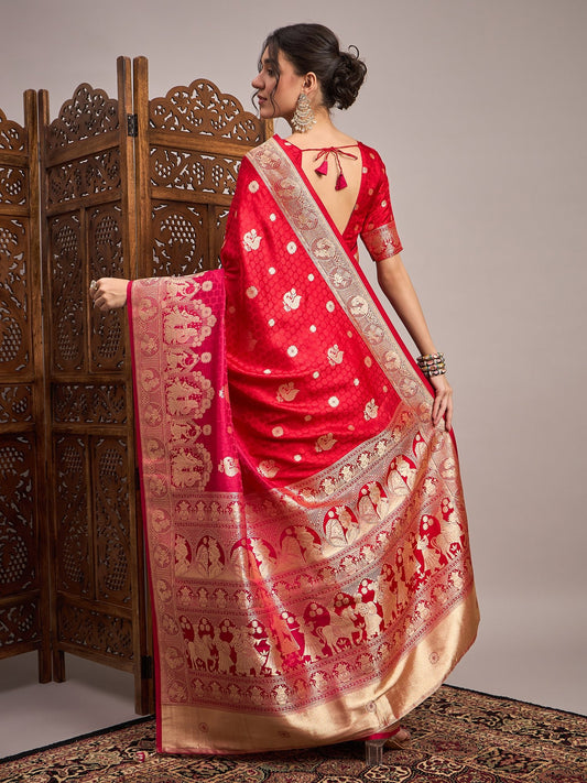 Heritage Maroon Silk Blend Saree - Ressa