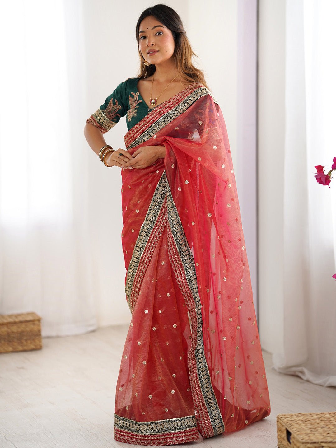Heritage Maroon Silk Blend Saree - Ressa