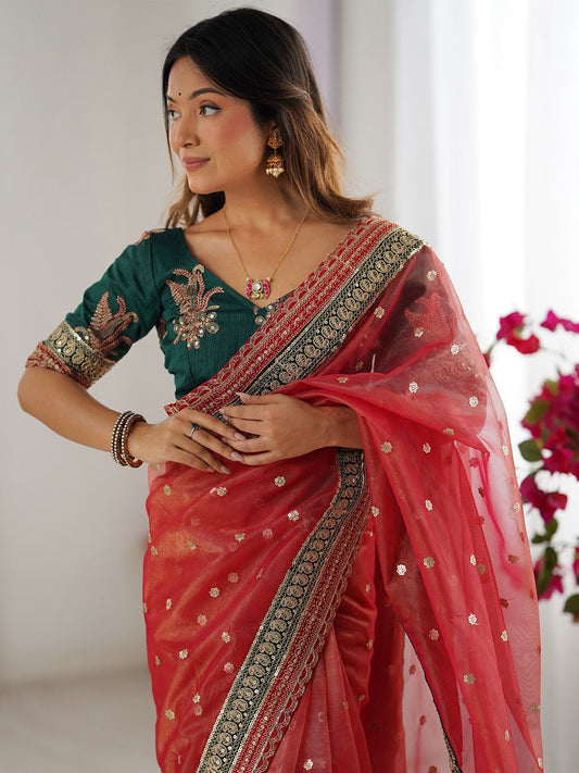 Heritage Maroon Silk Blend Saree - Ressa
