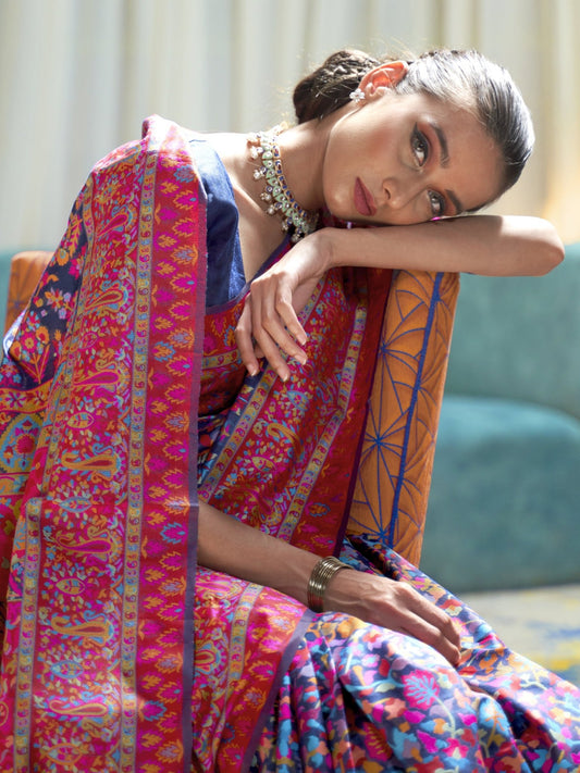 Heritage Multi-Color Banarasi Silk Blend Saree - Ressa