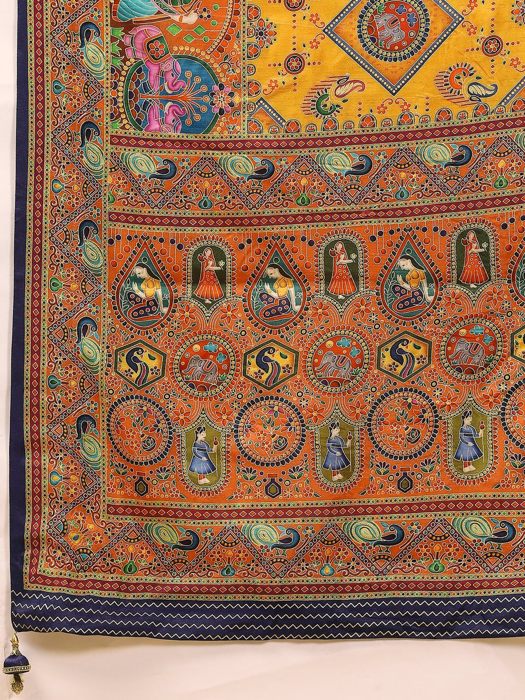 Heritage Mustard Yellow Patola Silk Blend Saree - Ressa