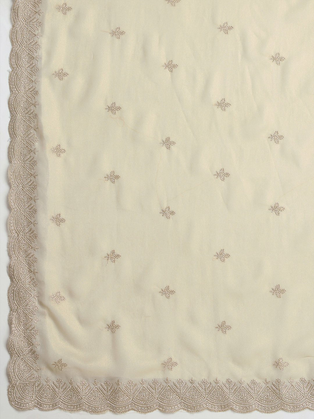 Heritage Off-White Polyester Saree - Ressa