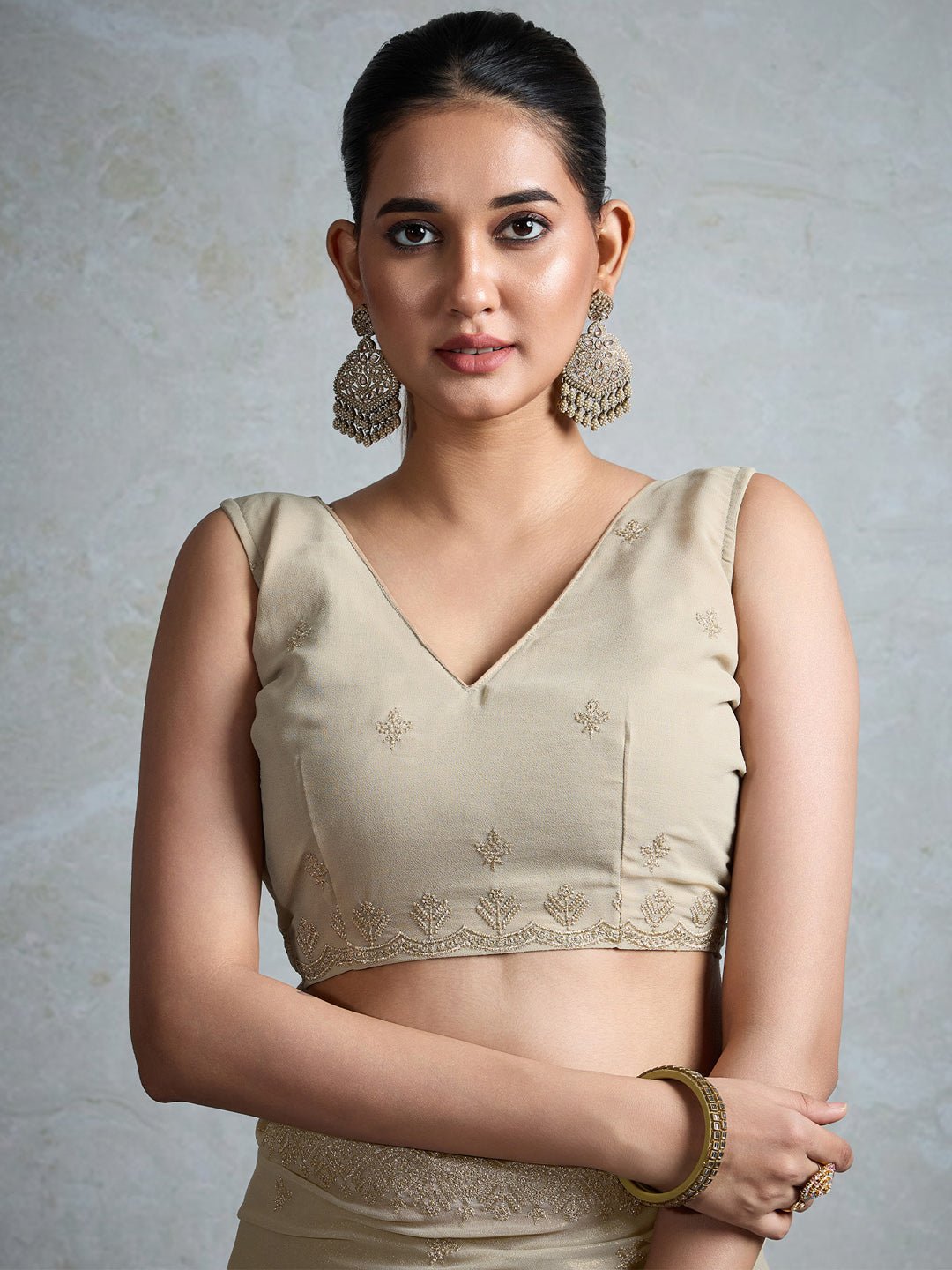 Heritage Off-White Polyester Saree - Ressa
