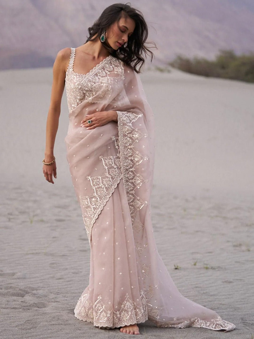 Heritage Off-White Silk Blend Saree - Ressa