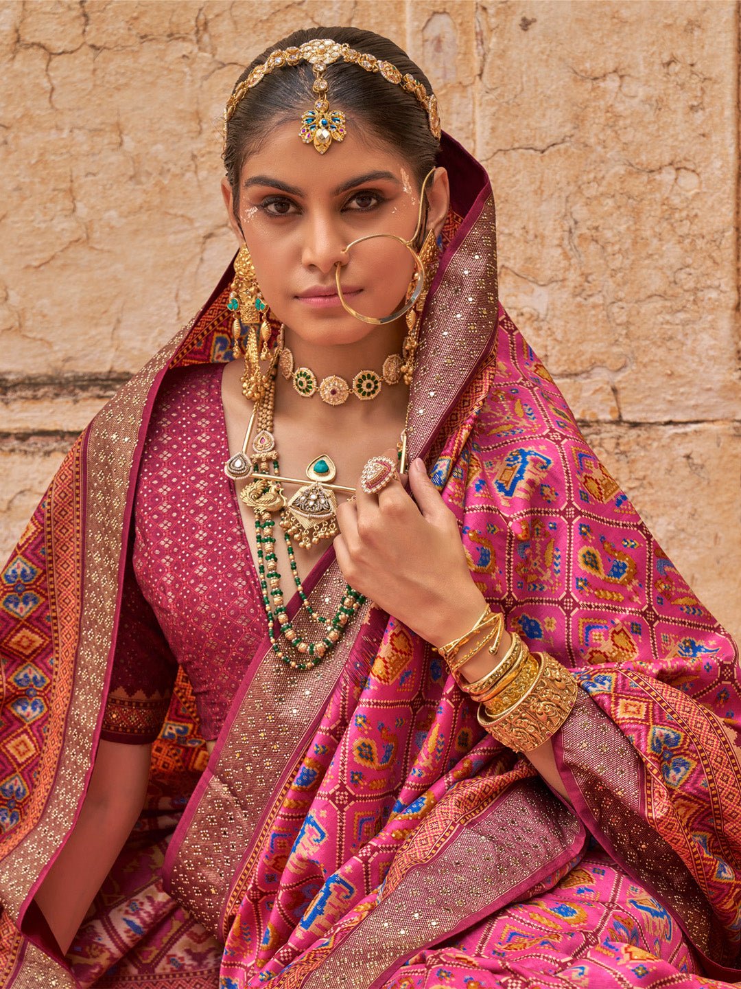 Heritage Pink Patola Silk Saree - Ressa