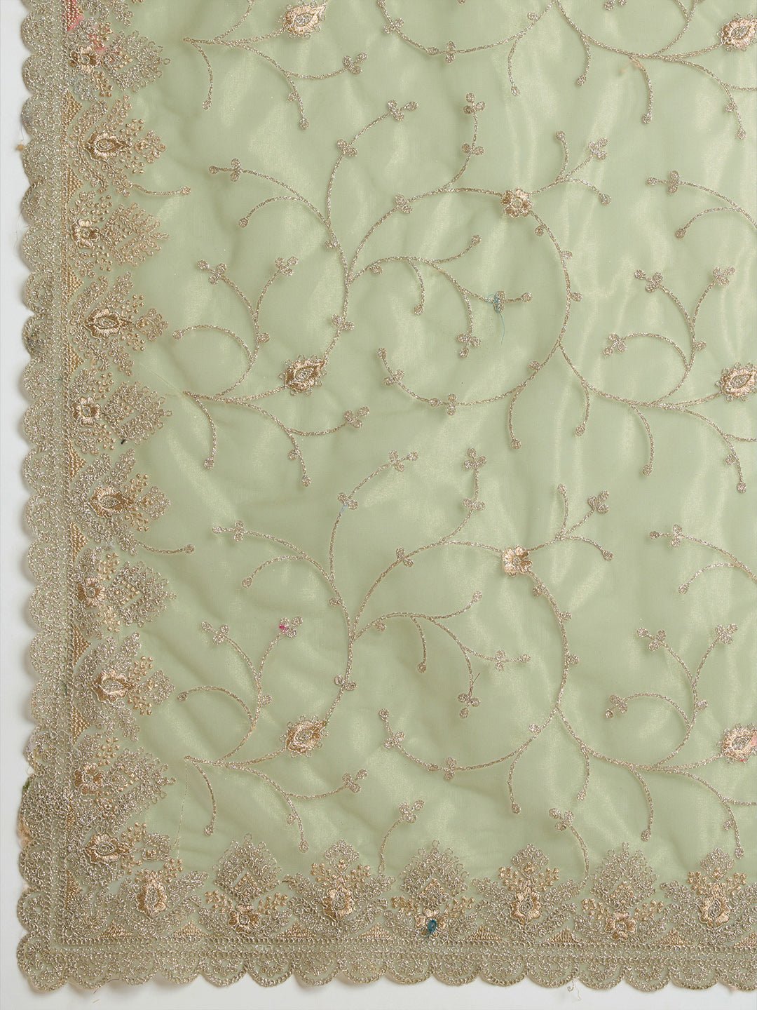 Heritage Sage Green Silk Blend Saree - Ressa