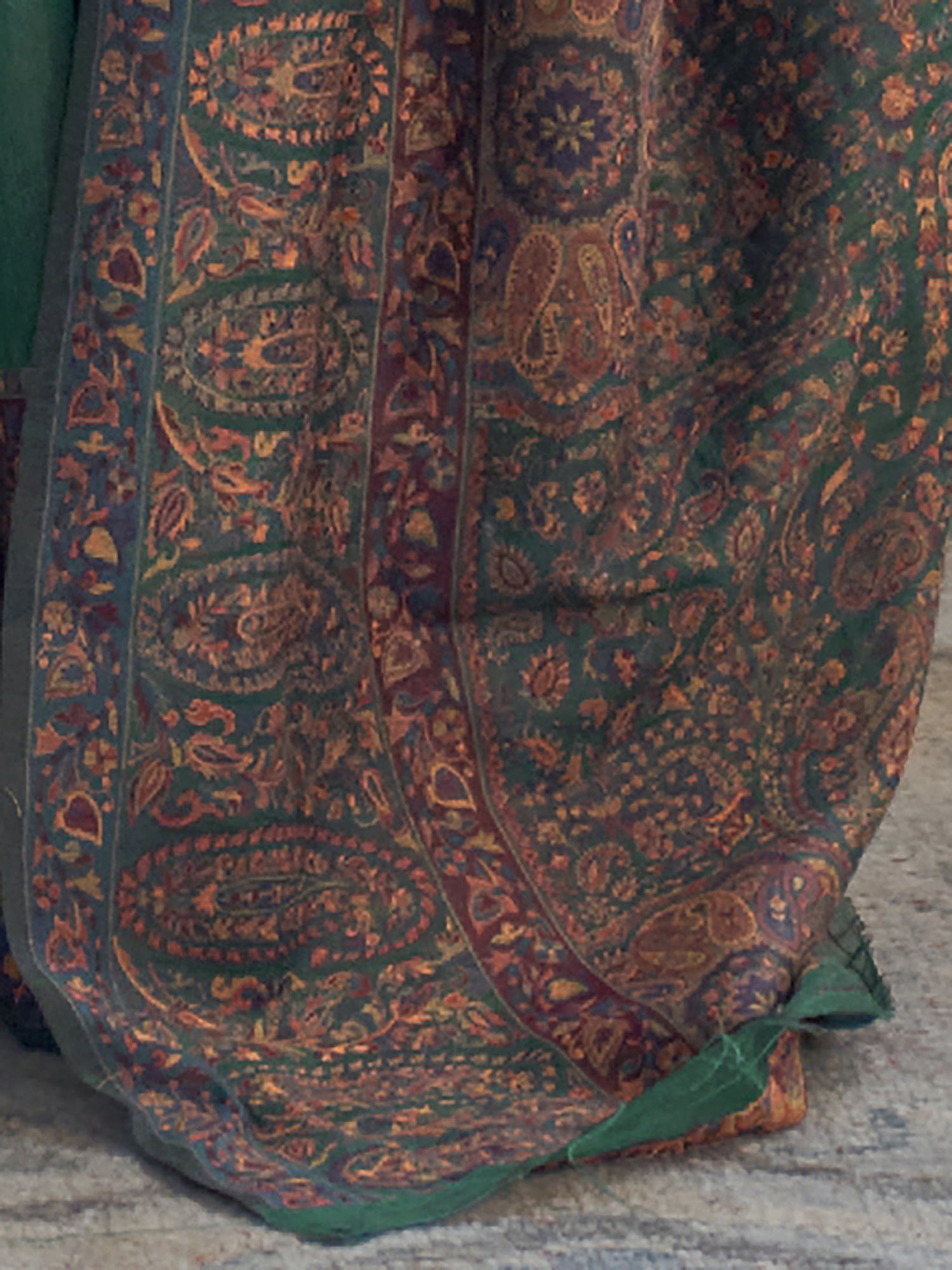 Heritage Teal Green Silk Blend Zari Woven Saree - Ressa