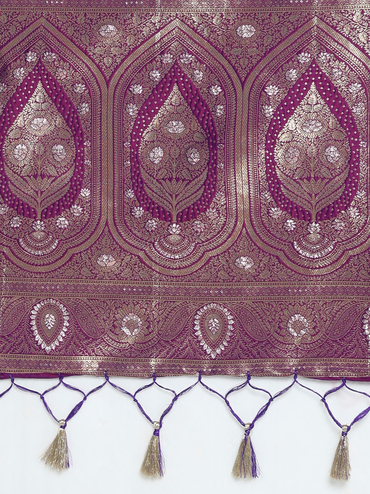 Heritage Violet with Zari Woven Banarasi Silk Blend Saree - Ressa