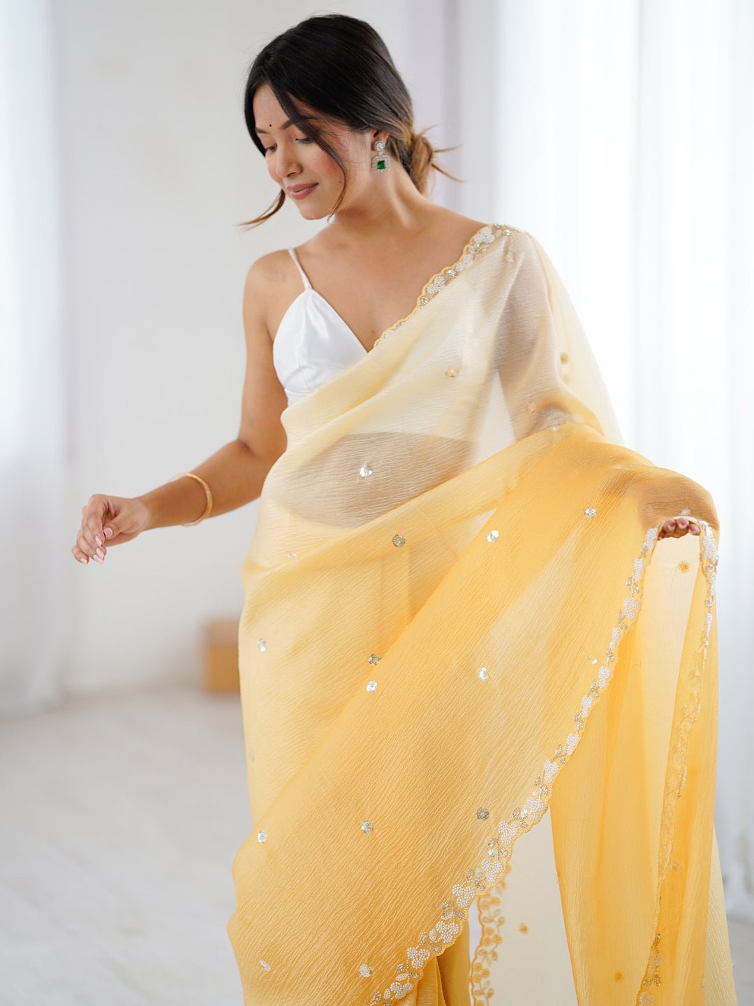 Heritage Yellow Silk Blend Saree - Ressa