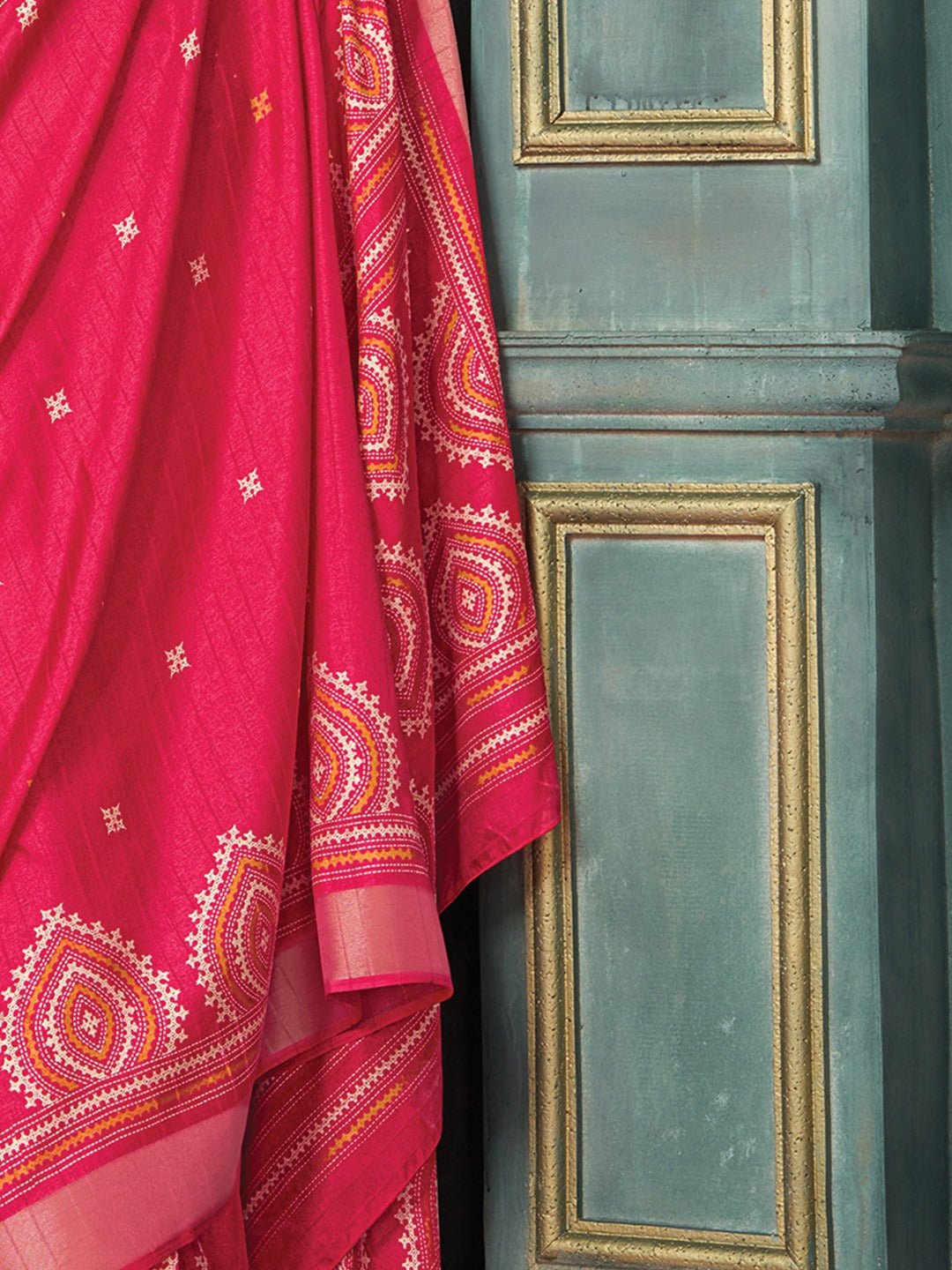 Holland Silk Navy Blue Bandhani Saree - Ressa