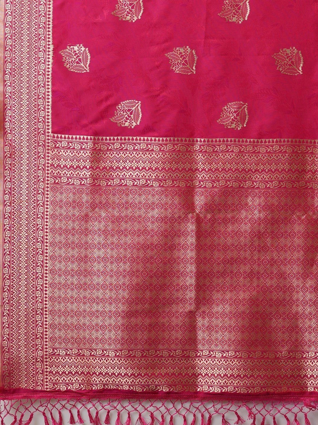 Hot Pink Banarasi Silk Saree - Ressa