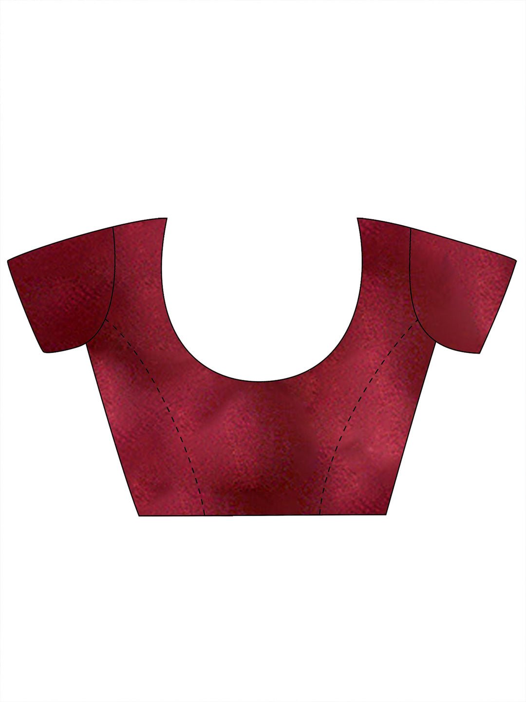 Ivory Ajrakh Silk Saree with Maroon & Green Geometric Star Lattice & Maroon Blouse - Ressa