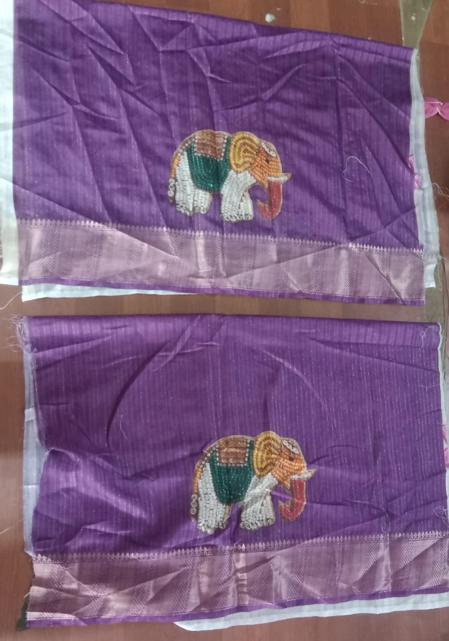Ivory Cotton Linen Digital Printed Saree - Ressa