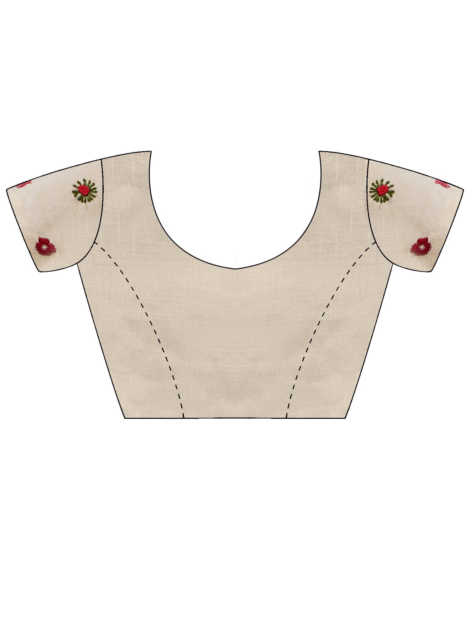 Ivory Embroidered Tussar Silk Saree - Ressa
