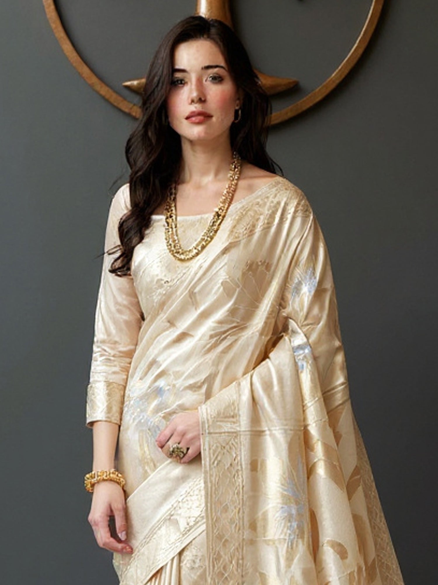 Ivory Jari Weave Saree - Ressa