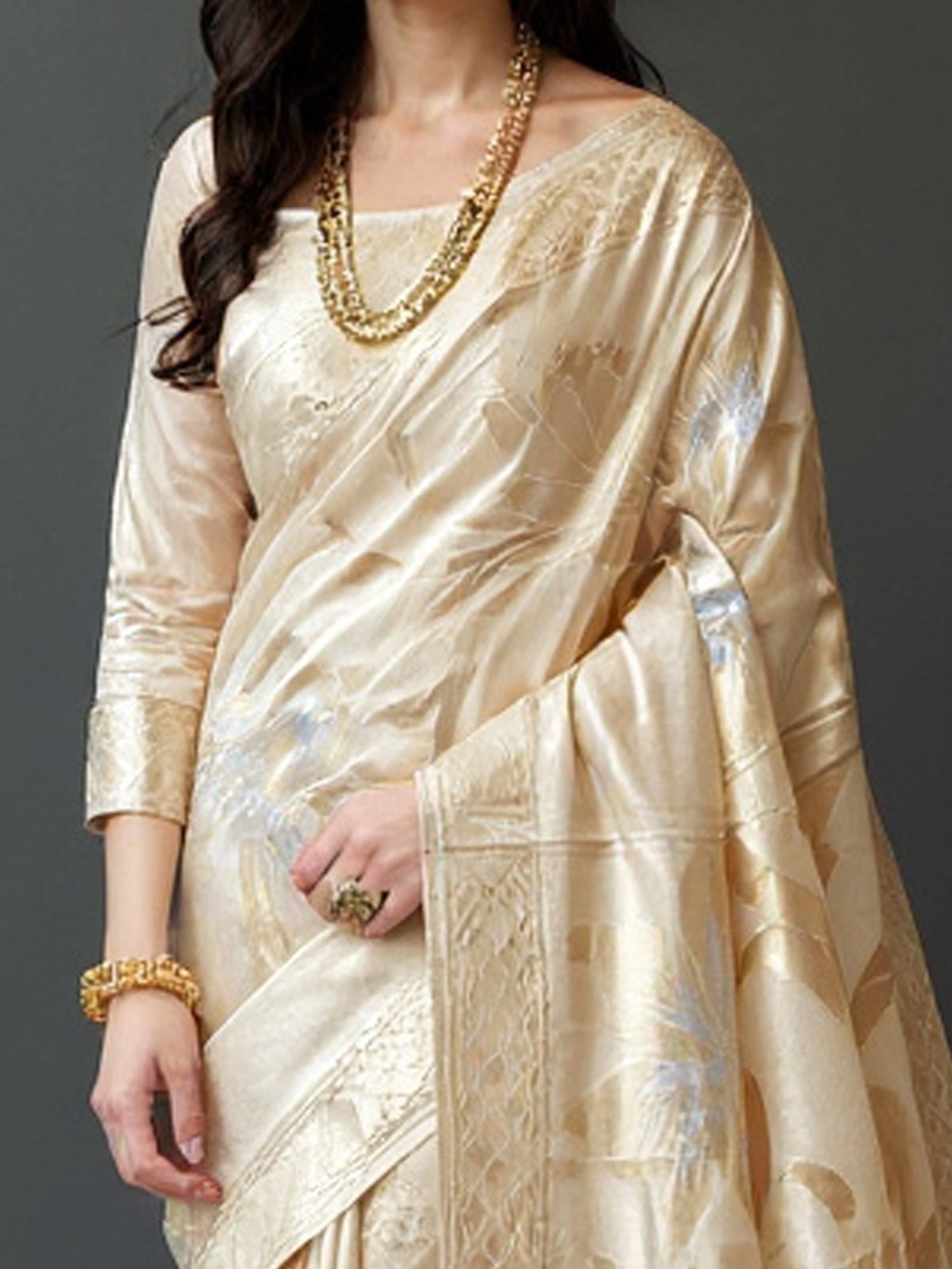 Ivory Jari Weave Saree - Ressa