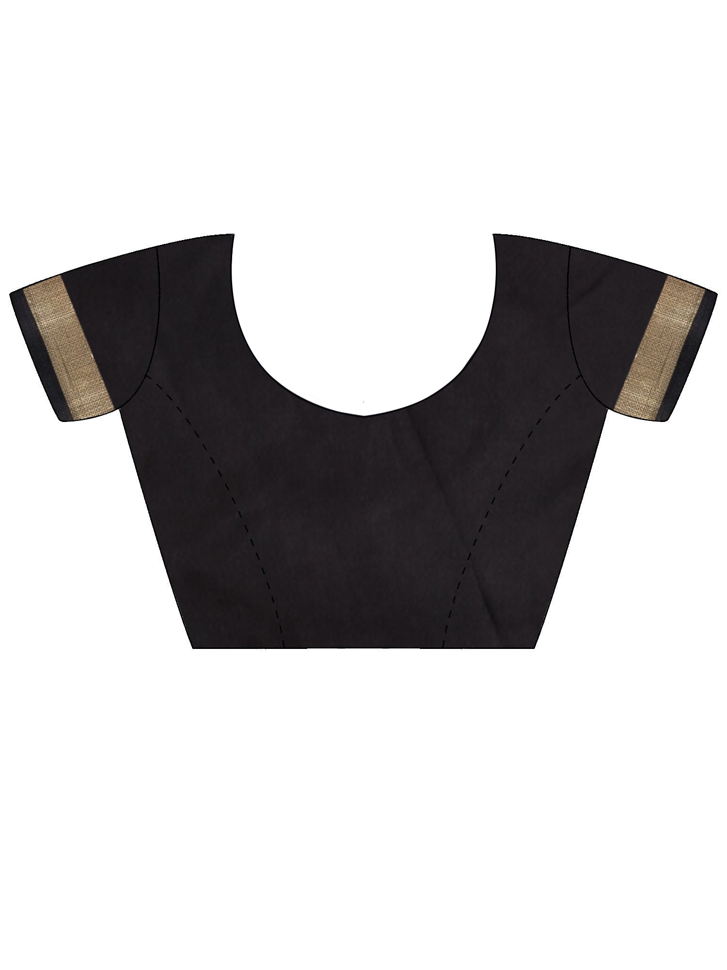 Jet Black Kota Doria Cotton Saree with Gota Patti Border - Ressa