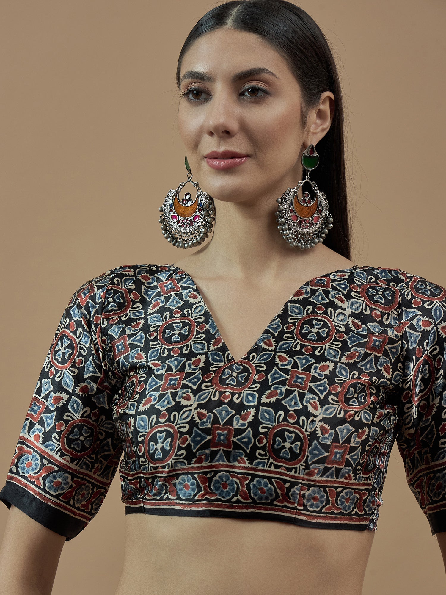 Jet Black Modal Crepe Saree - Ressa