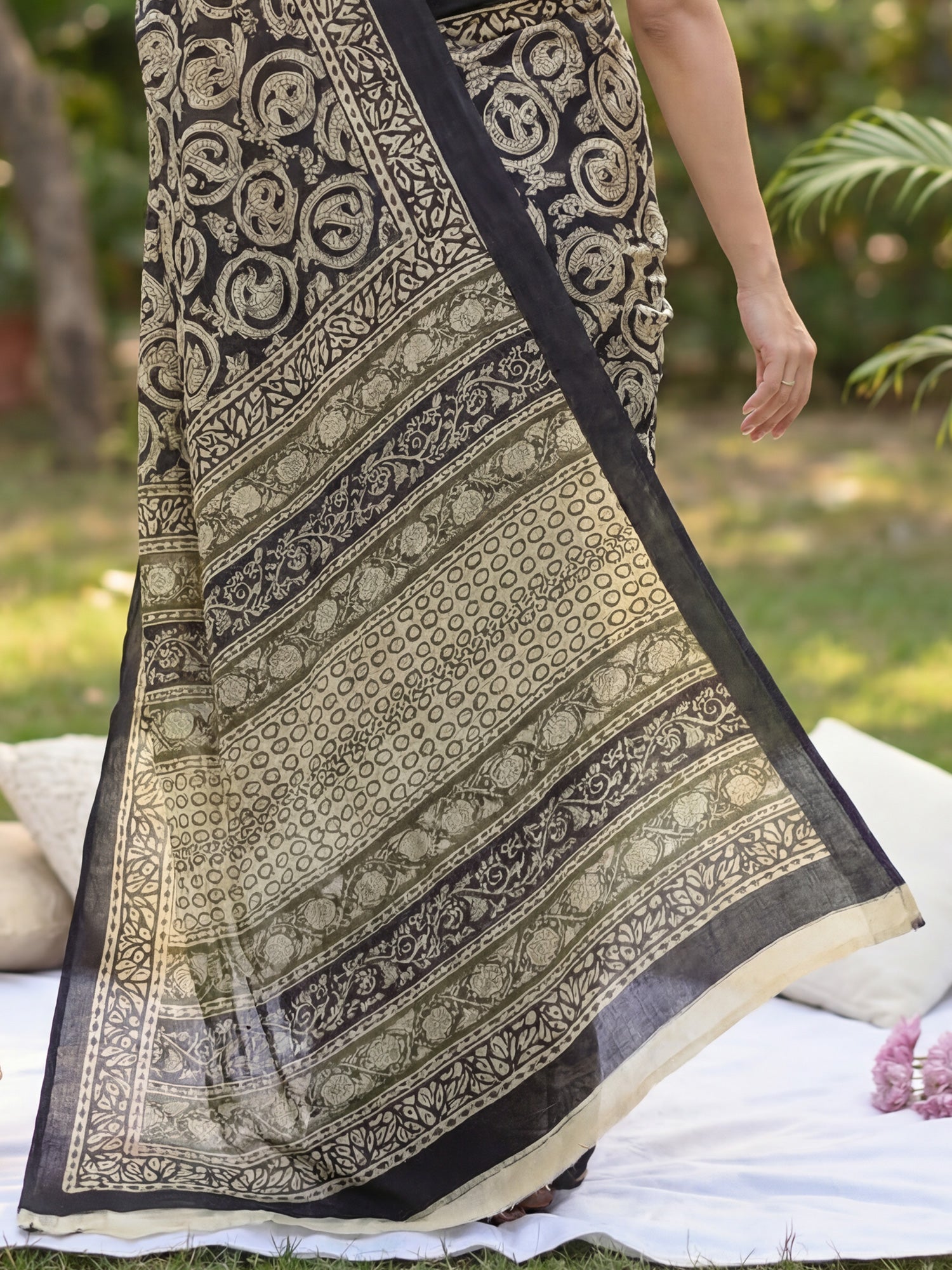 Kalamkari Print Cotton Mulmul Saree - Ressa
