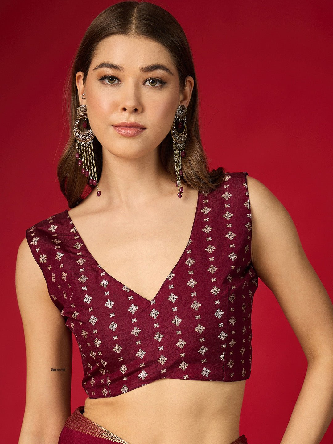 Maroon Mysore Silk Saree - Ressa