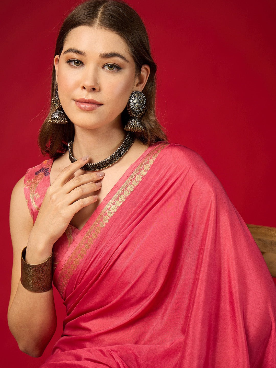 Pink Mysore Silk Saree - Ressa