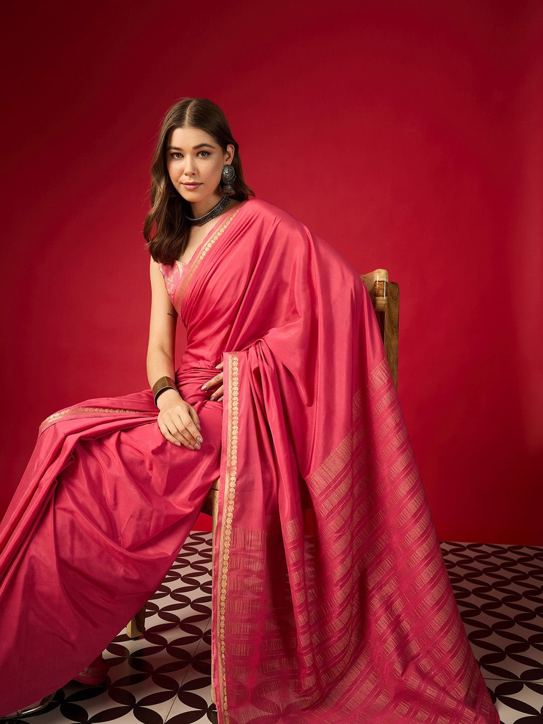 Pink Mysore Silk Saree - Ressa