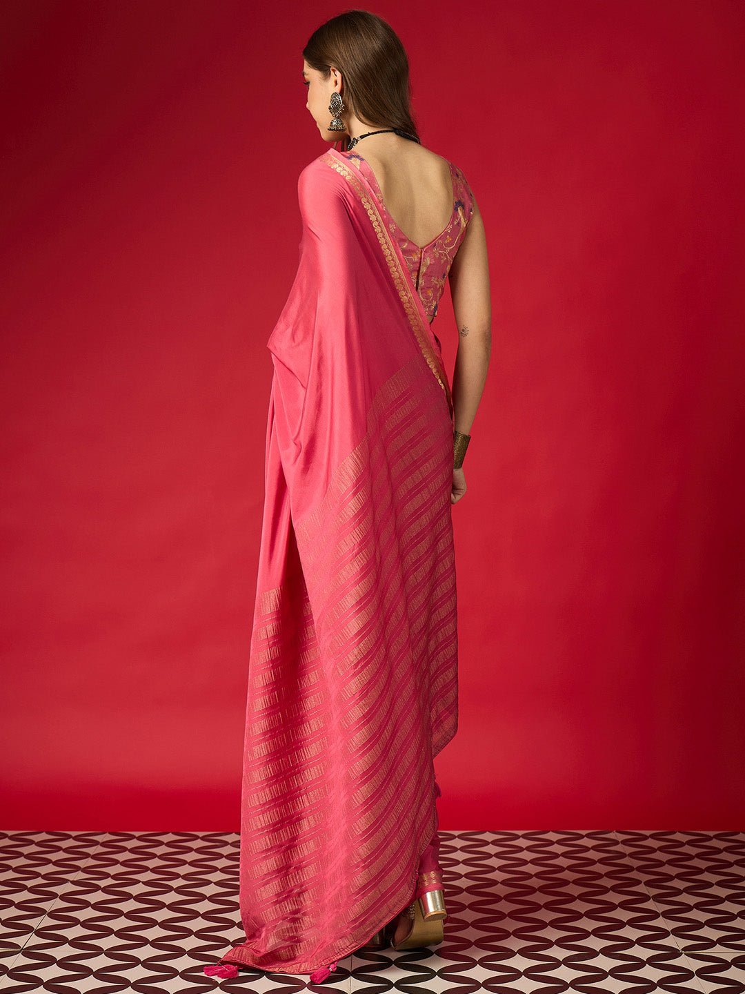 Pink Mysore Silk Saree - Ressa