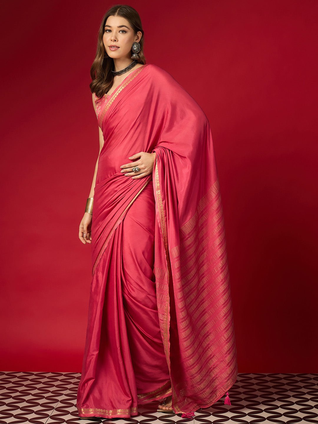 Pink Mysore Silk Saree - Ressa