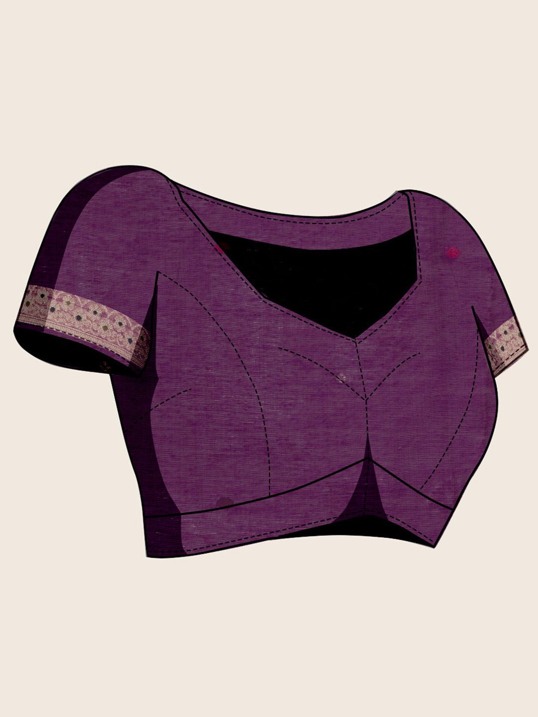 Lavender Cotton Muga Pattern Saree - Ressa