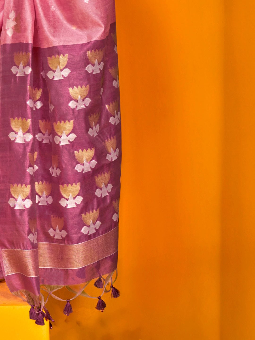Lavender Cotton Silk Banarasi Style Saree - Ressa
