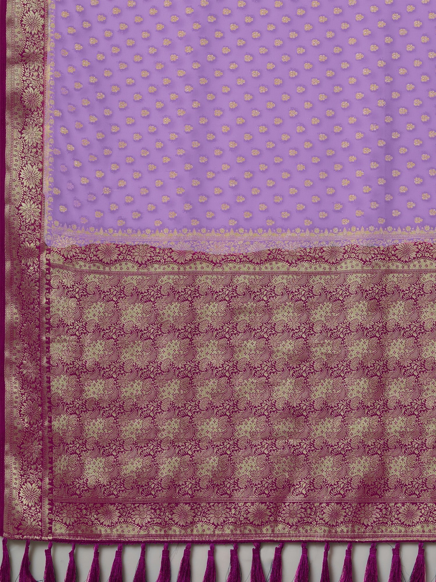 Lavender Floral Silk Saree with Zari Woven - Ressa