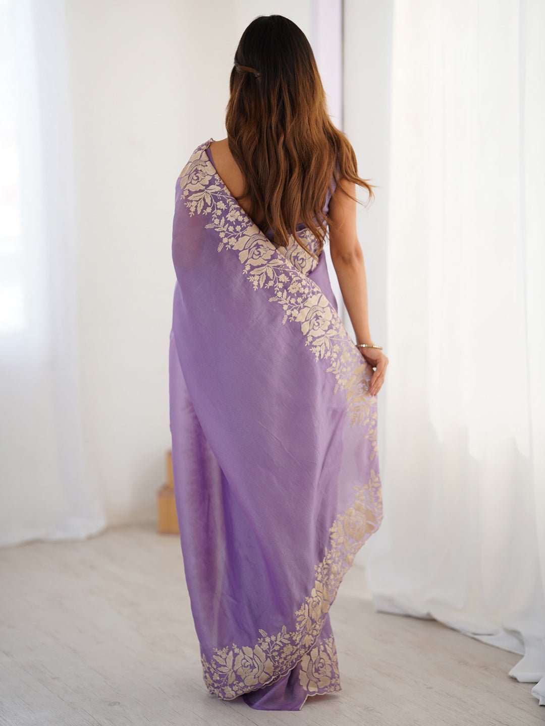 Lavender Organza Saree - Ressa