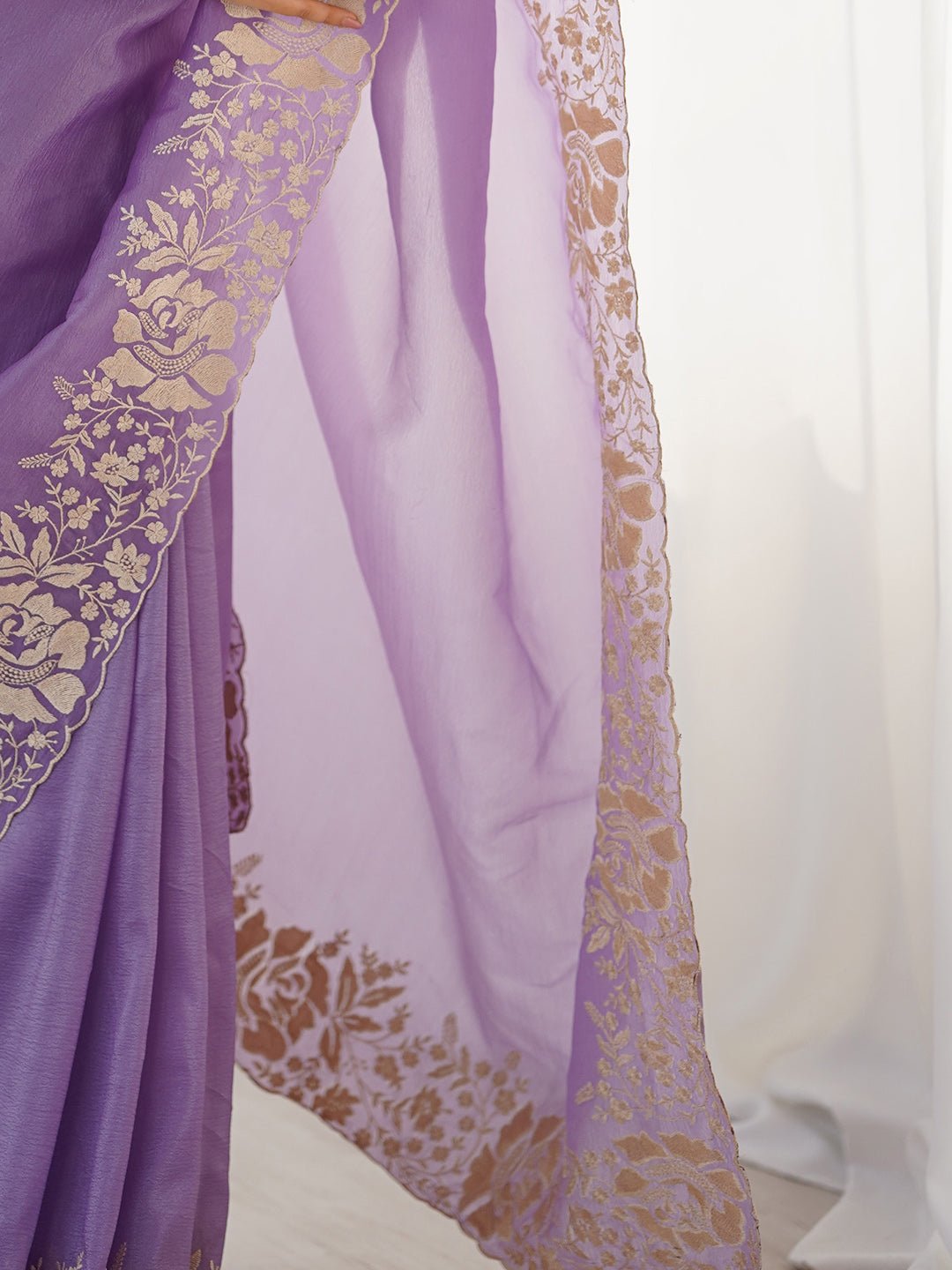 Lavender Organza Saree - Ressa
