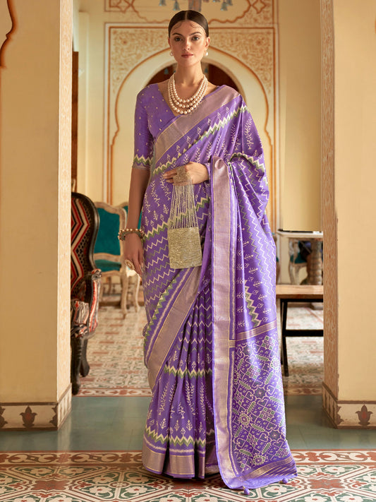 Lavender Patola Silk Saree - Ressa