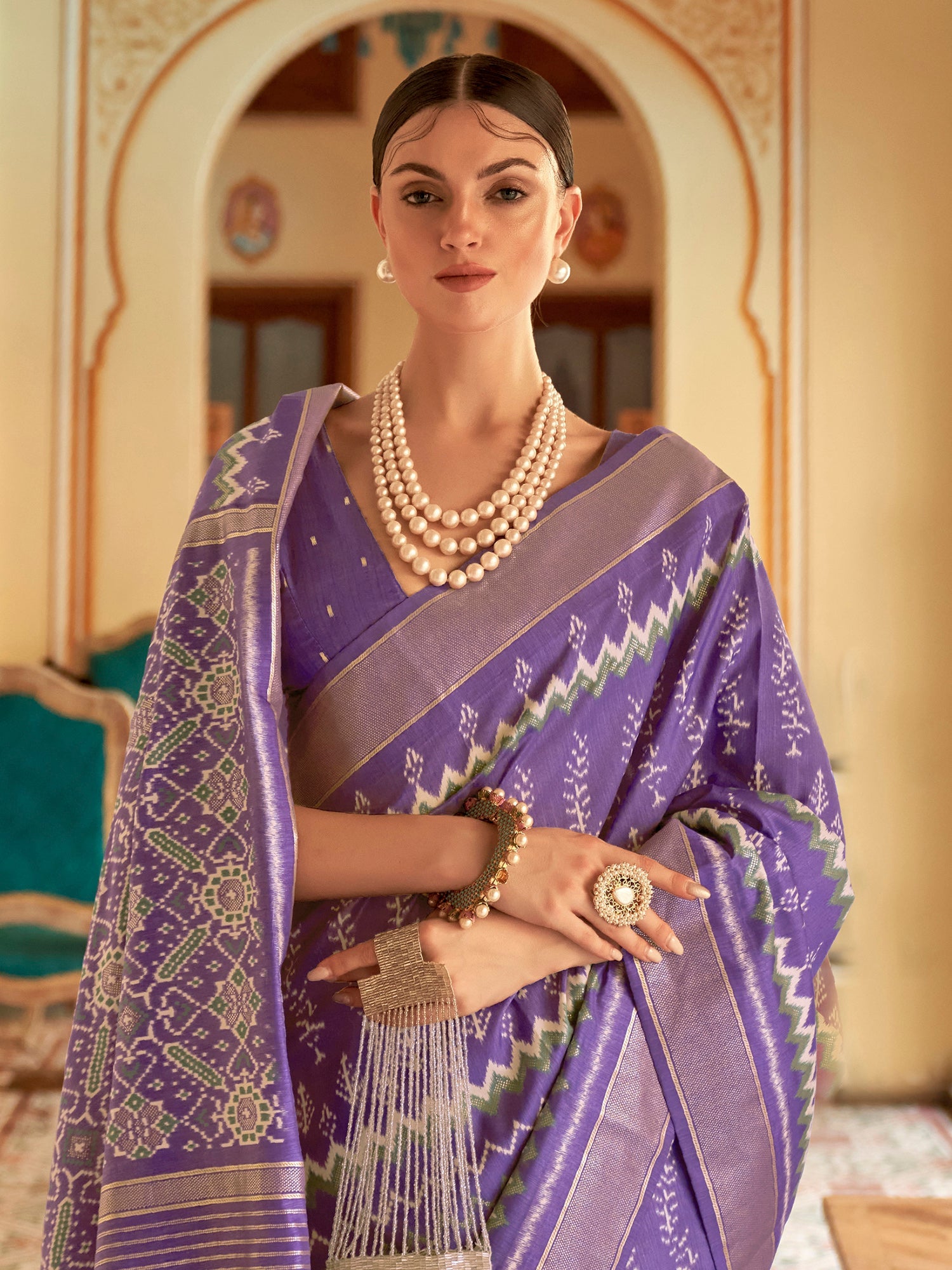 Lavender Patola Silk Saree - Ressa