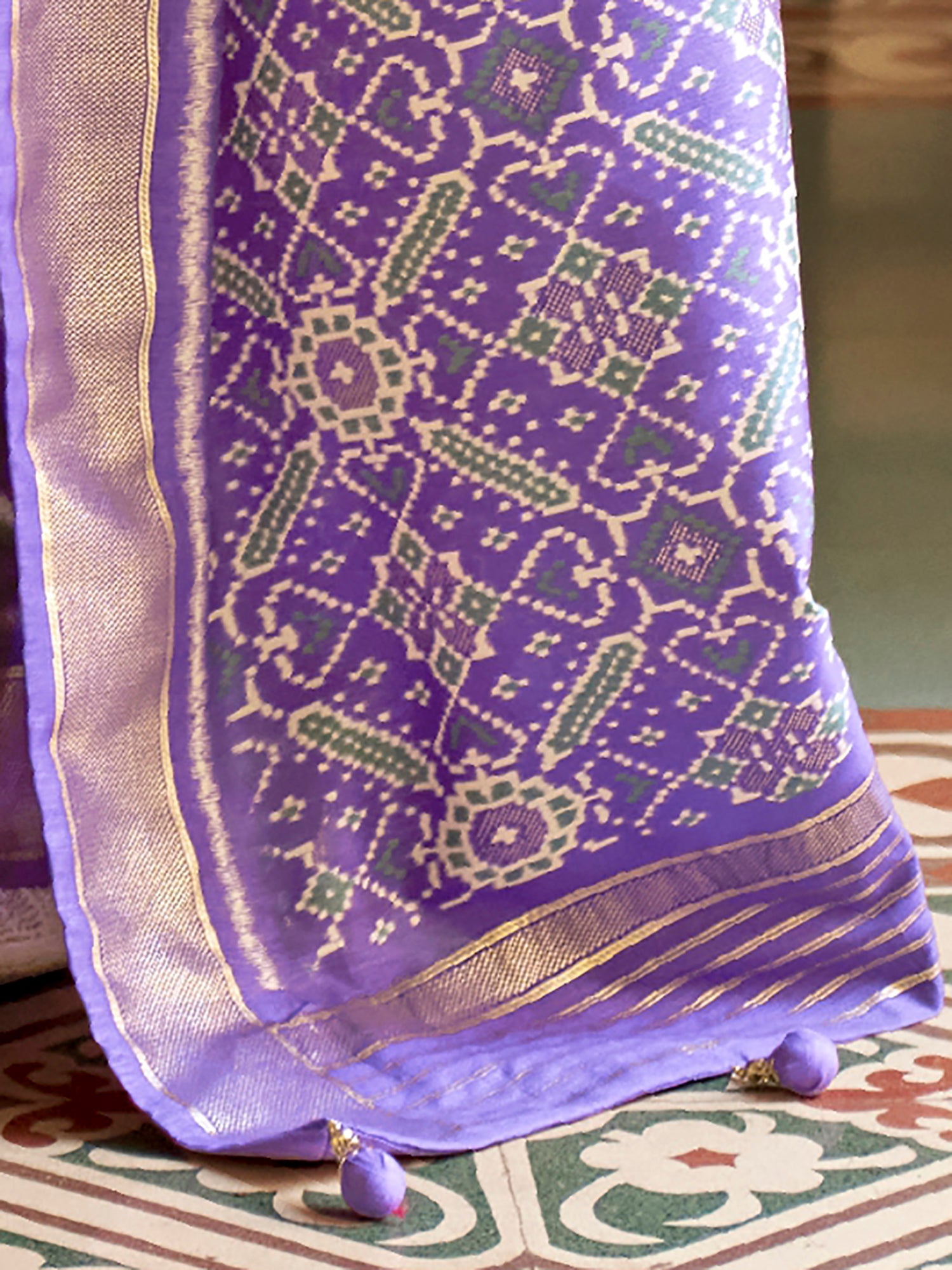 Lavender Patola Silk Saree - Ressa