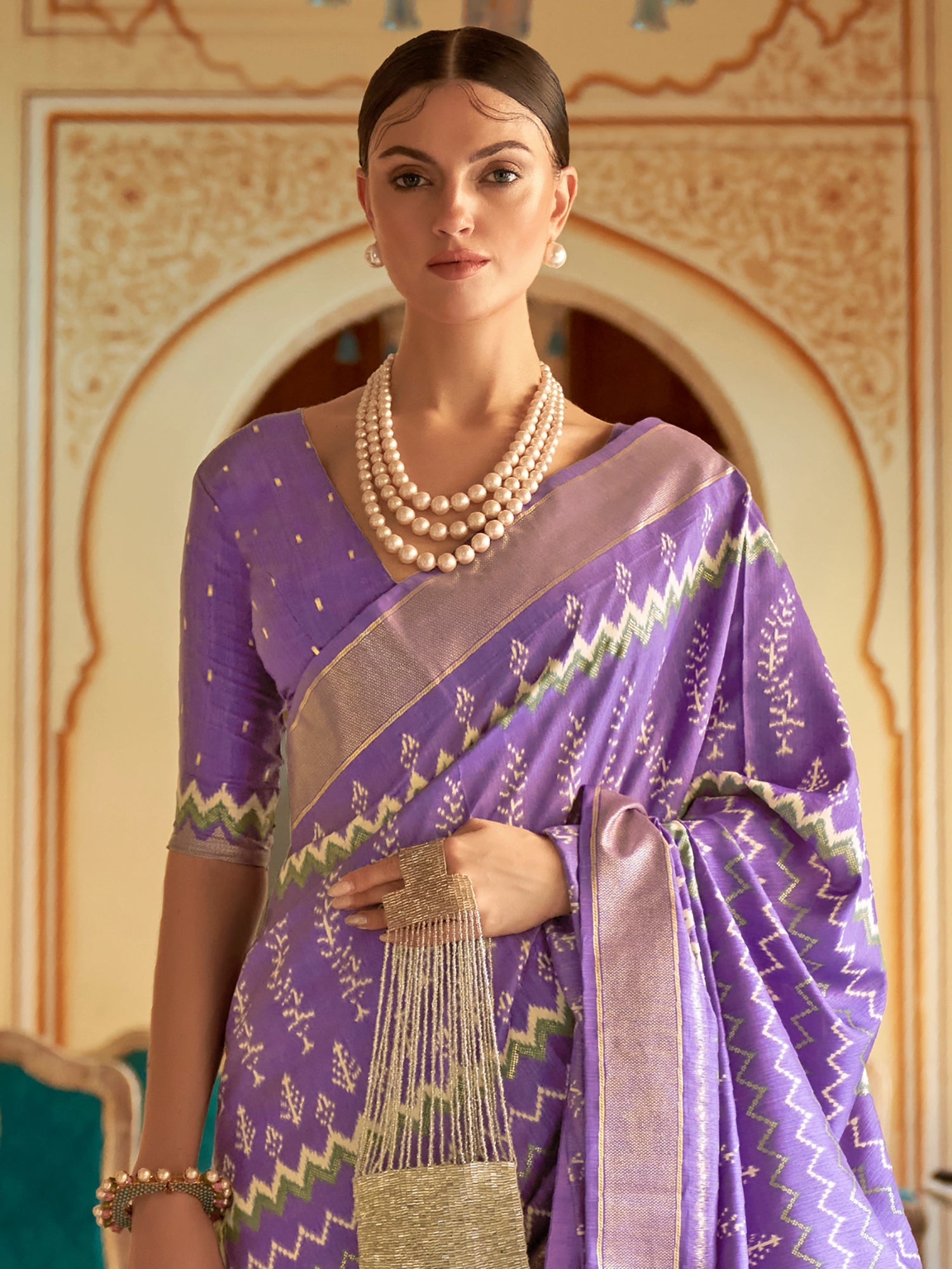 Lavender Patola Silk Saree - Ressa